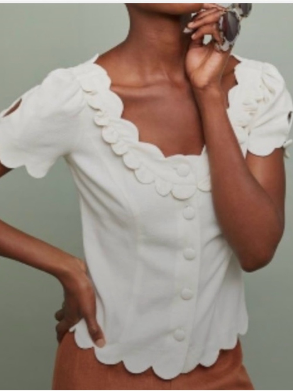 Anthropologie Maeve Cream Aseey Blouse